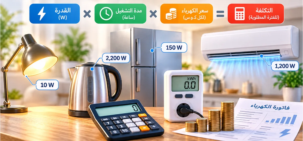 من الواط إلى تكلفة التشغيل كيف تحسب استهلاك الجهاز