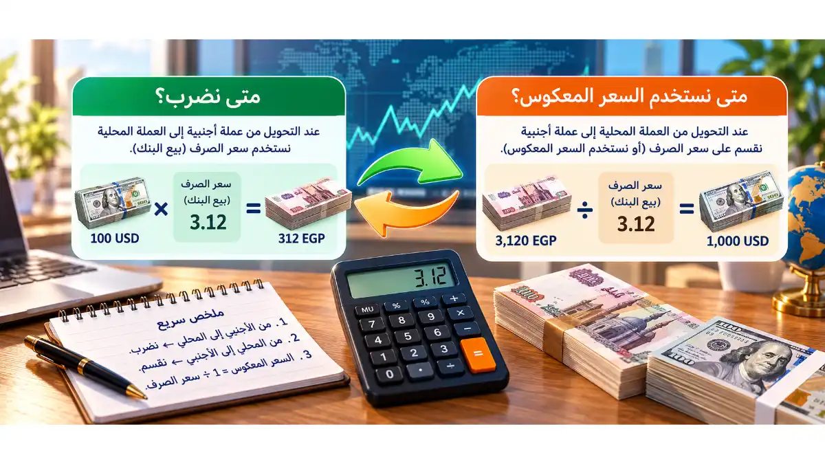 اتجاه سعر الصرف: متى تضرب ومتى تستخدم السعر المعكوس؟