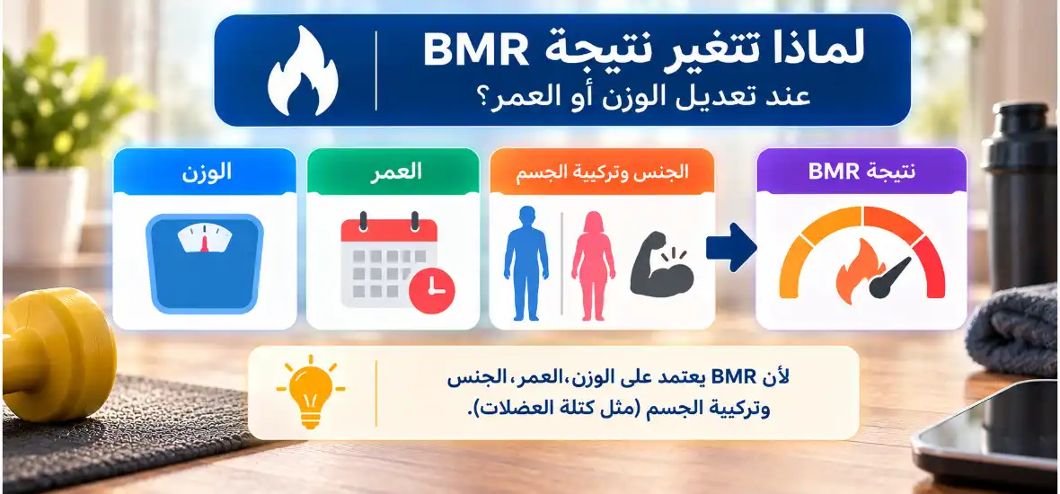 لماذا تتغير نتيجة BMR عند تعديل الوزن أو العمر