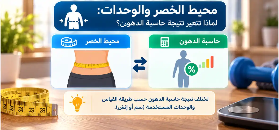 محيط الخصر والوحدات لماذا تتغير نتيجة حاسبة الدهون