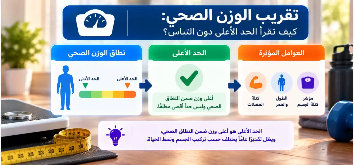 تقريب الوزن الصحي كيف تقرأ الحد الأعلى دون التباس