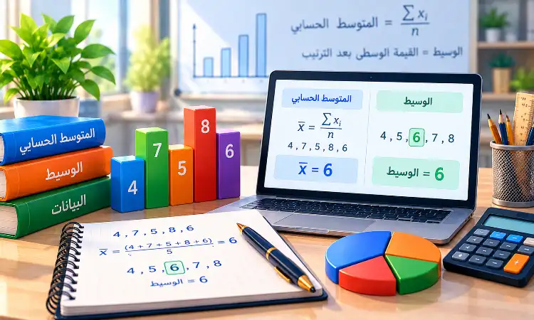 حاسبة المتوسط الحسابي والوسيط