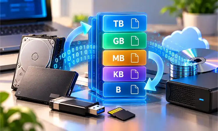 حاسبة تحويل وحدات البيانات