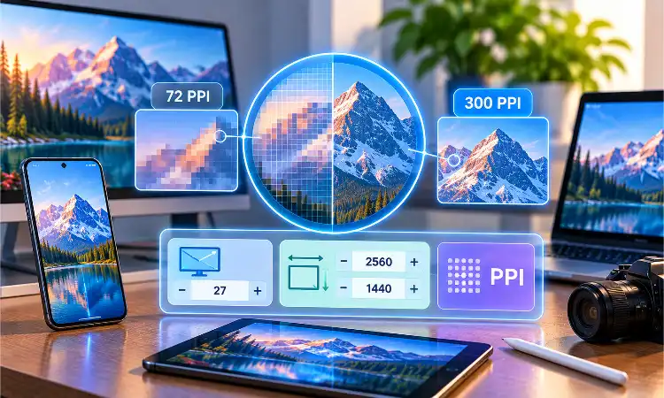 حاسبة كثافة بكسلات الشاشة PPI